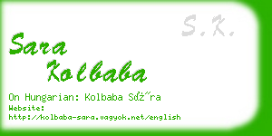 sara kolbaba business card